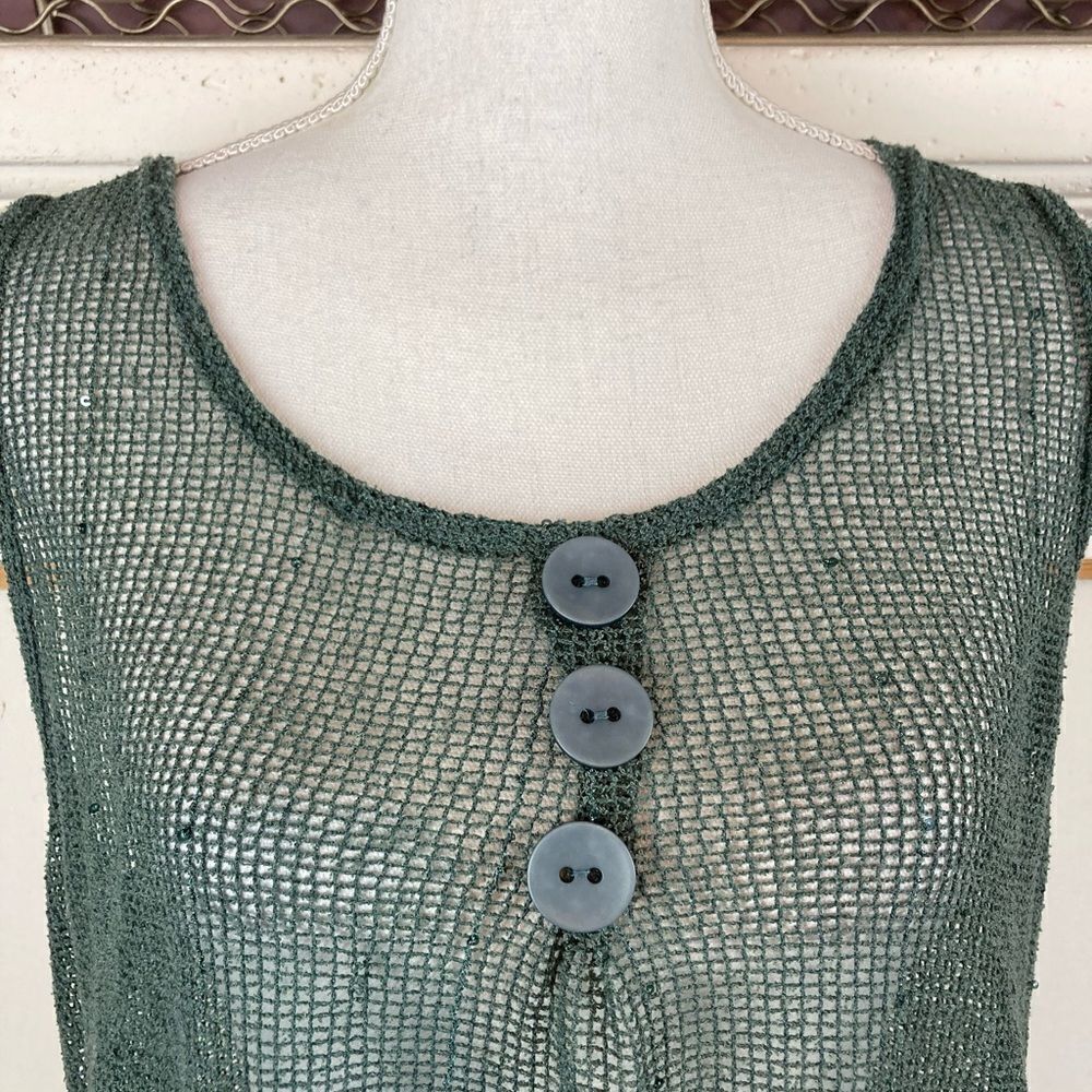 Pretty Angel Sage Mesh Tunic w/gorgeous lace trim and subtle sparkle NWOT - Picture 4 of 10